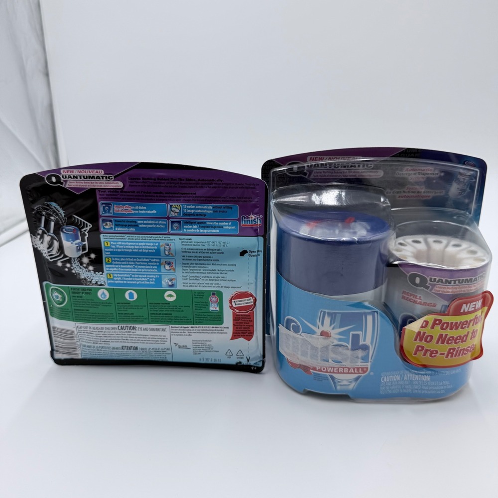Finish Quantumatic Automatic Detergent Dispenser System & Refill Lot 2pc New
